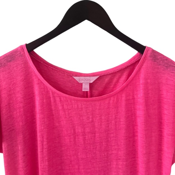 Lilly Pulitzer Kir Royal Pink Short Sleeve Mikaela Top Size Small - Picture 4 of 8